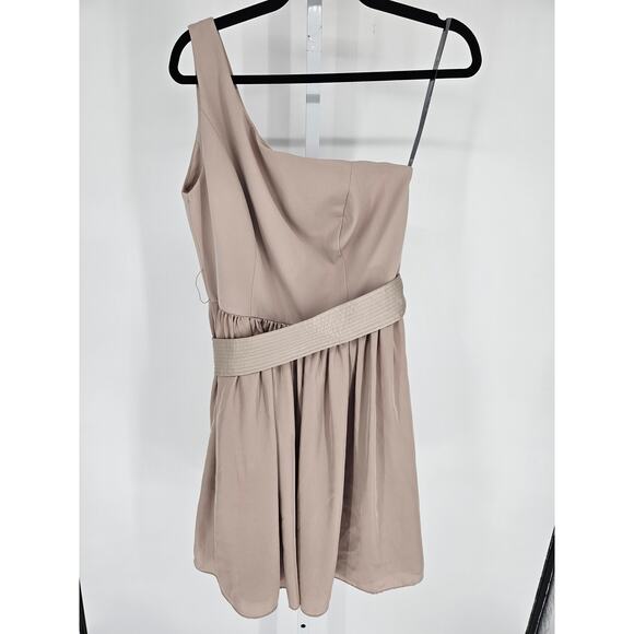 Vera Wang White Collection Womens Sz 8 Bridesmaid Dress Champagne One Shoulder - Picture 1 of 4